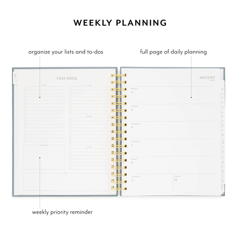 Sugar Paper 2025-2026 Dusty Blue SpiralAcademic Planner