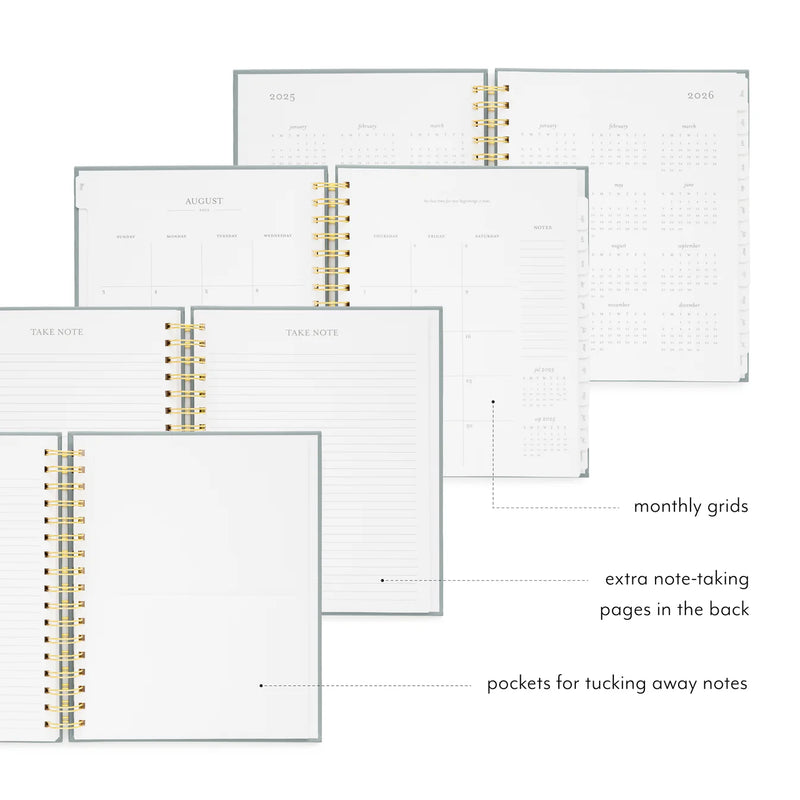 Sugar Paper 2025-2026 Dusty Blue SpiralAcademic Planner