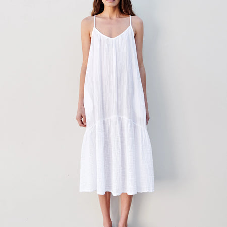 Sundry Maxi Flowy Dress White