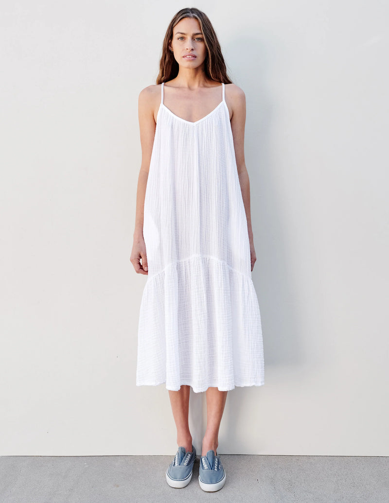 Sundry Maxi Flowy Dress White