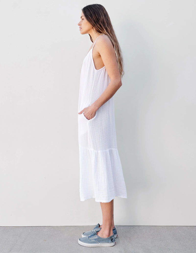 Sundry Maxi Flowy Dress White