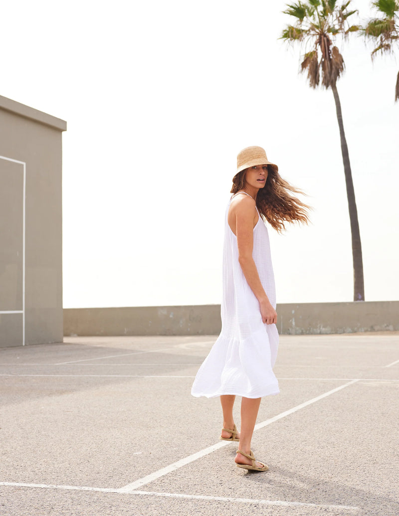Sundry Maxi Flowy Dress White