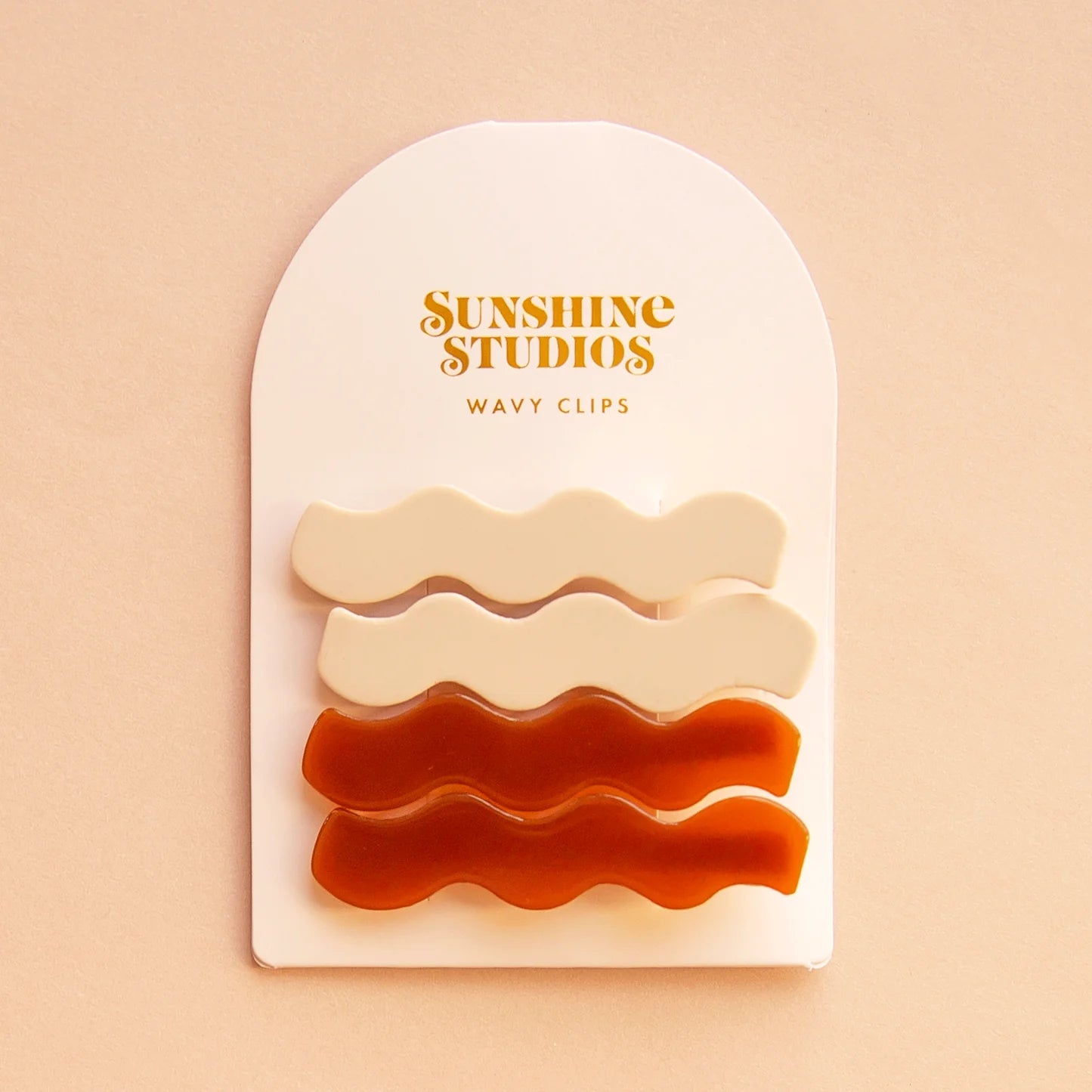 Sunshine Studios Wavy Hair Clips Cognac