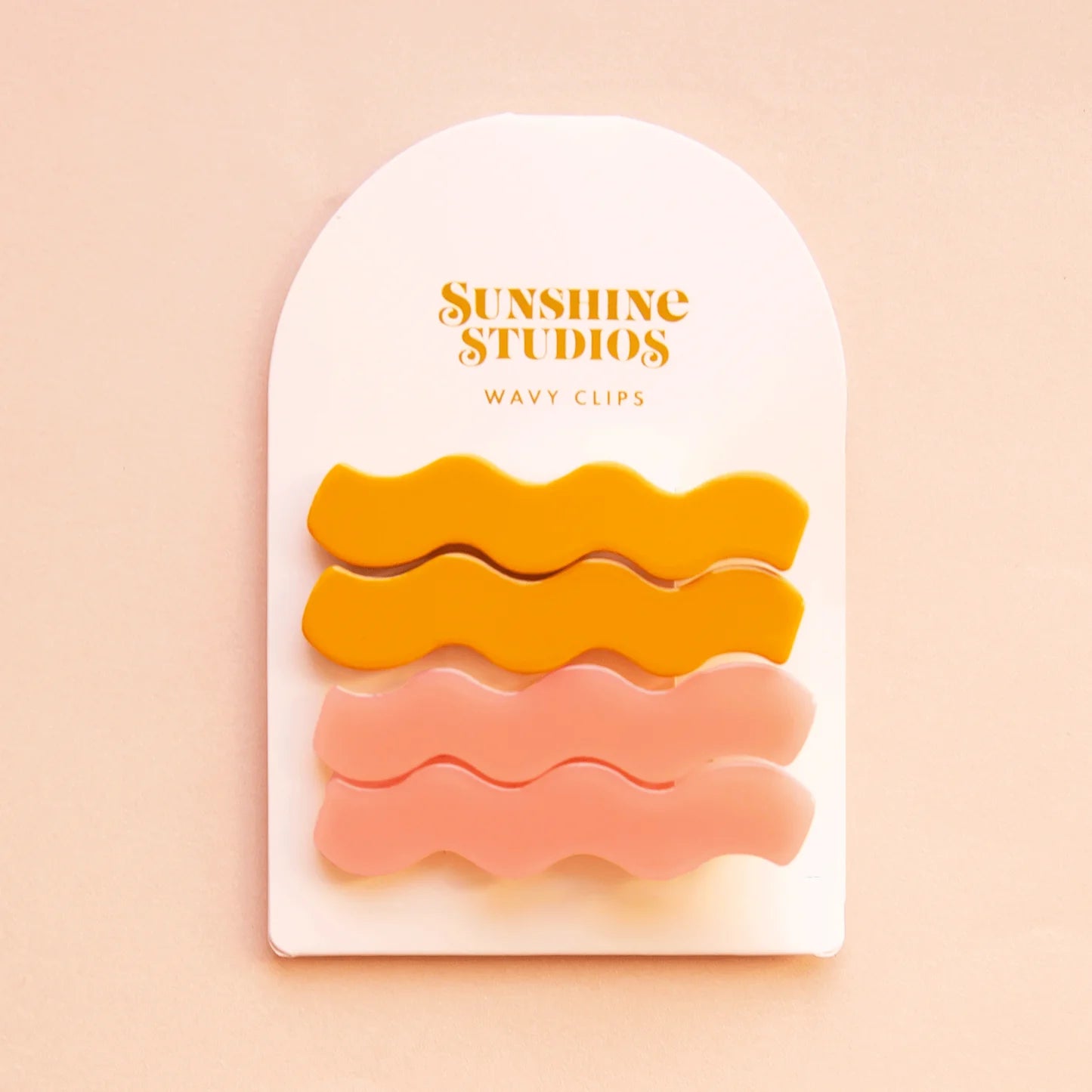 Sunshine Studios Wavy Hair Clips Pink Mango