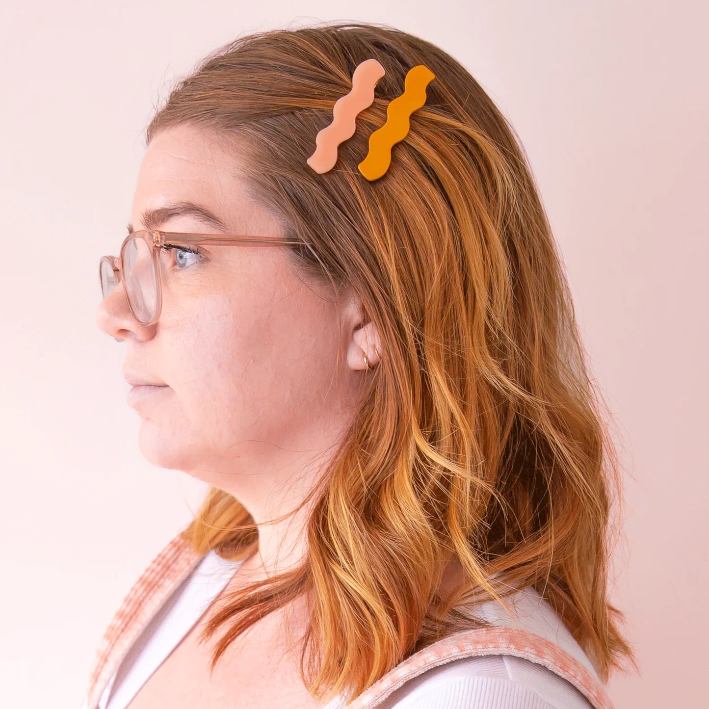 Sunshine Studios Wavy Hair Clips Pink Mango