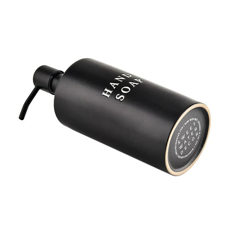 Sweet Water Decor 15oz Black Stoneware Hand Soap Dispenser