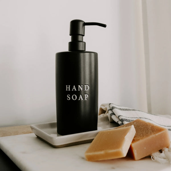 Sweet Water Decor 15oz Black Stoneware Hand Soap Dispenser
