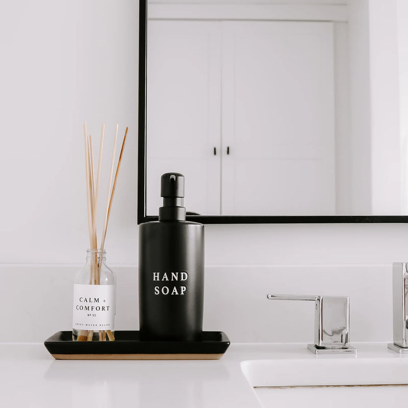 Sweet Water Decor 15oz Black Stoneware Hand Soap Dispenser
