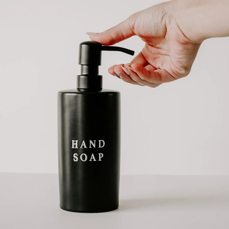 Sweet Water Decor 15oz Black Stoneware Hand Soap Dispenser