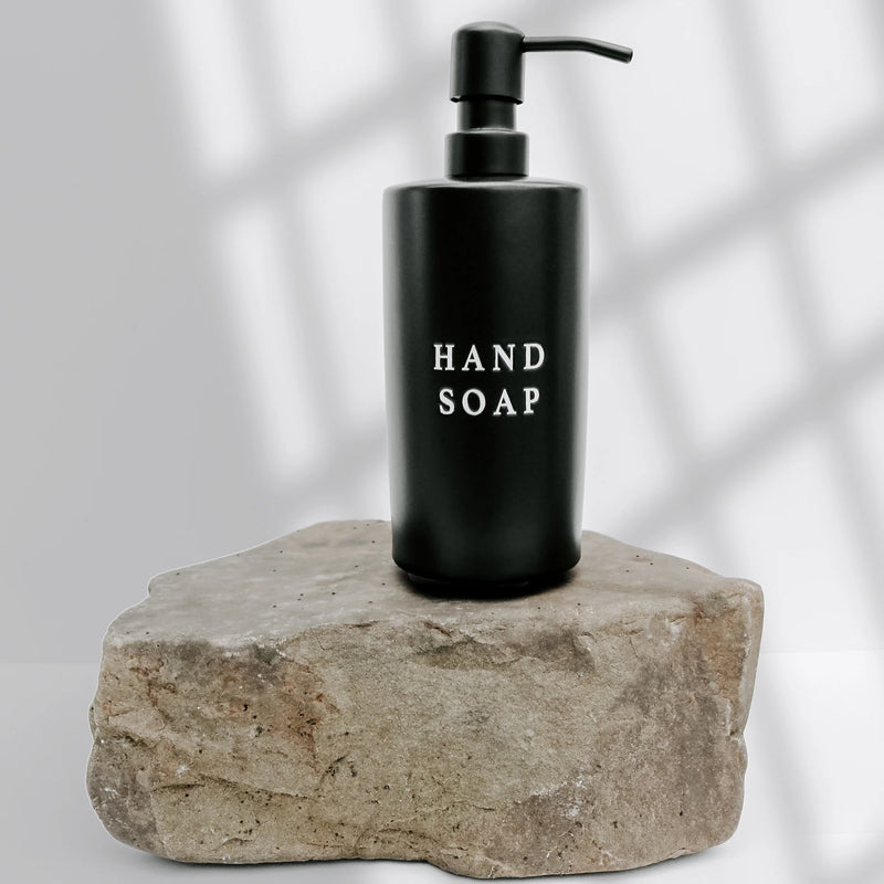 Sweet Water Decor 15oz Black Stoneware Hand Soap Dispenser