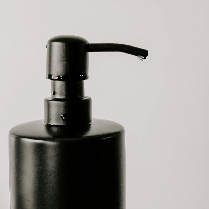 Sweet Water Decor 15oz Black Stoneware Hand Soap Dispenser