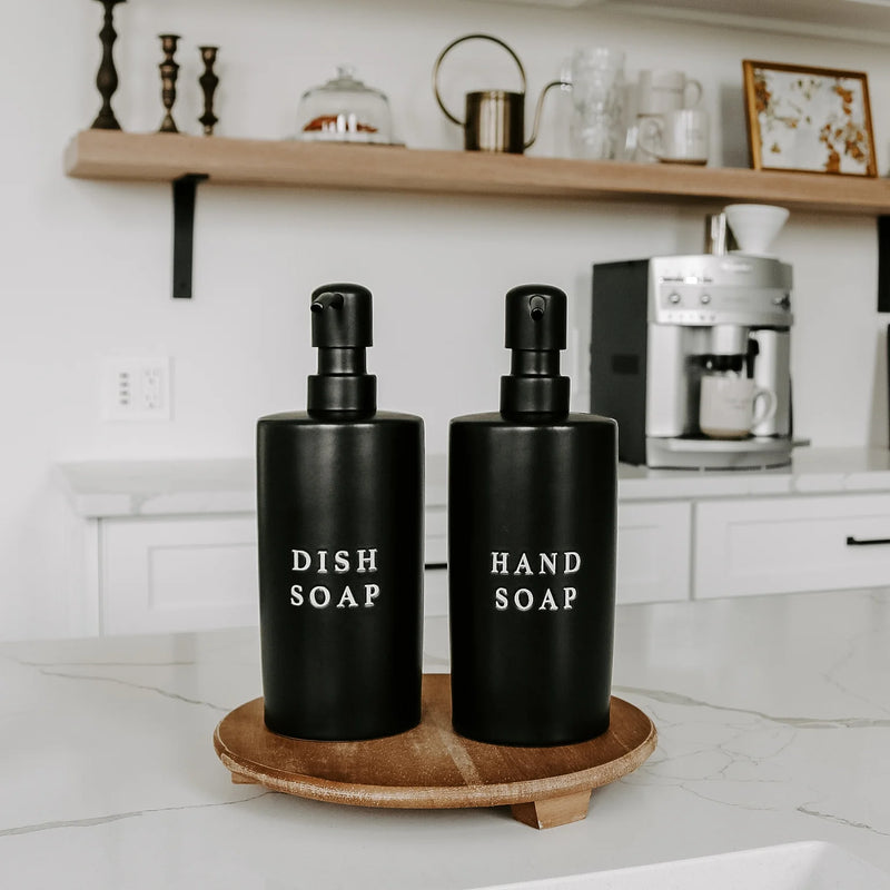 Sweet Water Decor 15oz Black Stoneware Hand Soap Dispenser