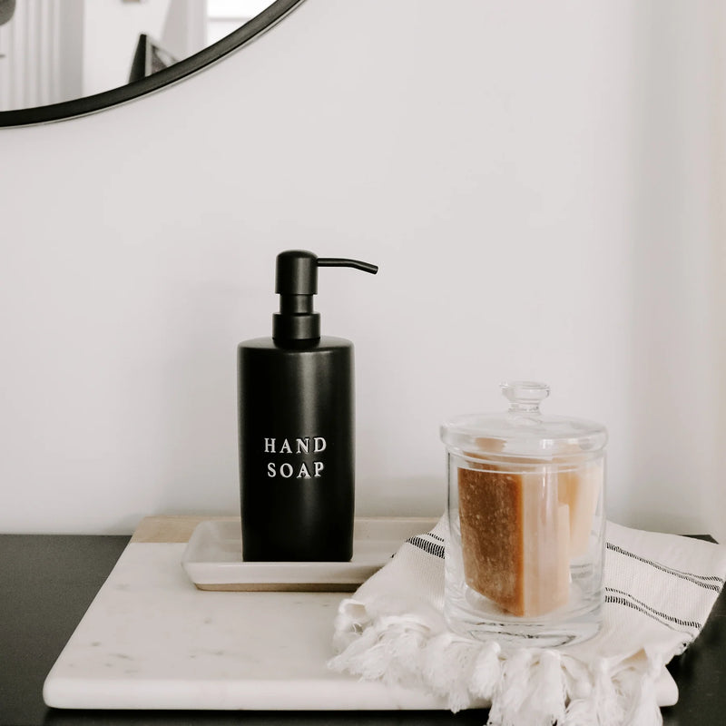 Sweet Water Decor 15oz Black Stoneware Hand Soap Dispenser