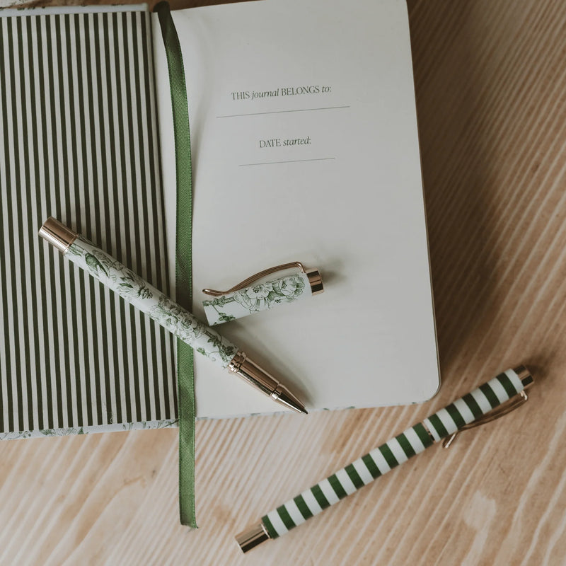 Sweet Water Decor Green Floral Pen Set
