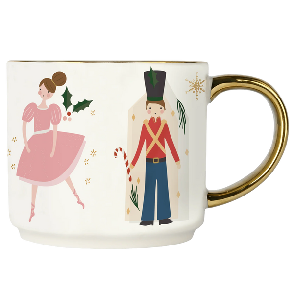 Sweet Water Decor Nutcracker 14oz. Gold Handle Coffee Mug