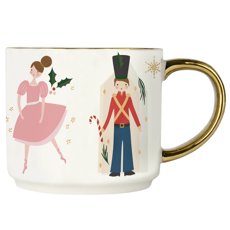Sweet Water Decor Nutcracker 14oz. Gold Handle Coffee Mug