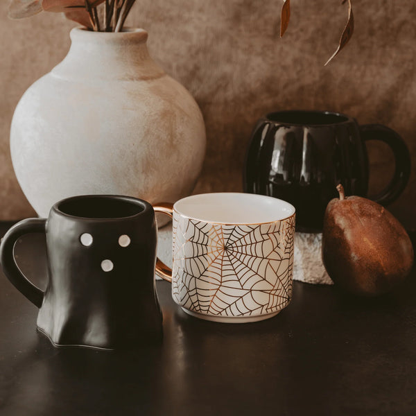 Sweet Water Decor Spiderwebs 14oz. Gold Handle Coffee Mug
