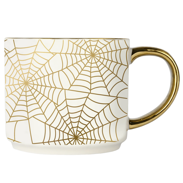 Sweet Water Decor Spiderwebs 14oz. Gold Handle Coffee Mug