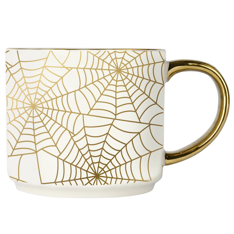 Sweet Water Decor Spiderwebs 14oz. Gold Handle Coffee Mug