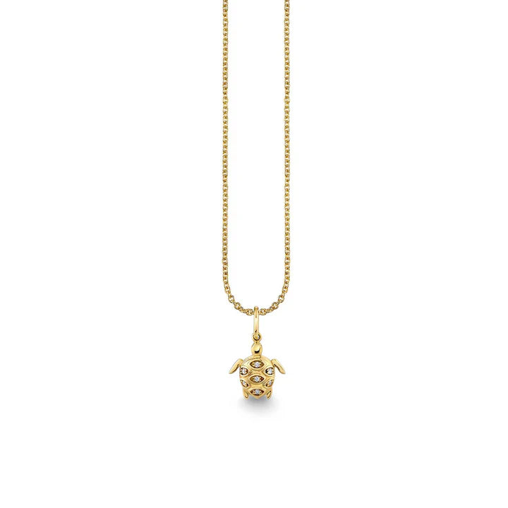 Sydney Evan Small Turtle Marquise Eye Shell Charm