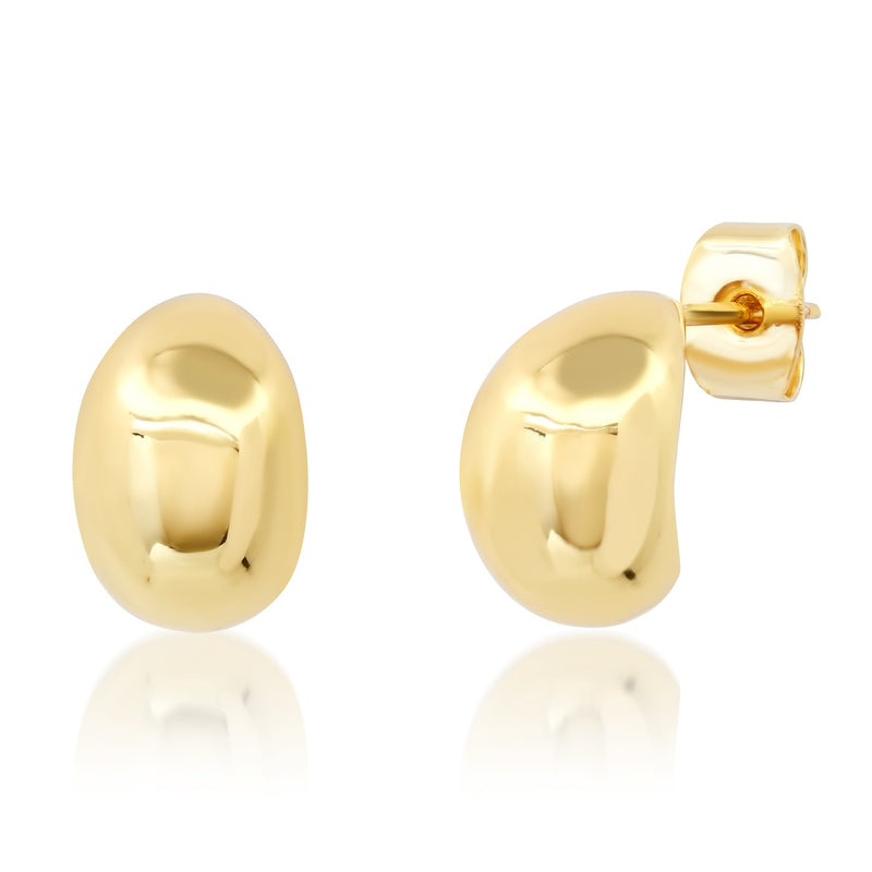 Tai Gold Teardrop Curved Huggies - 11.5mm*7.8mm