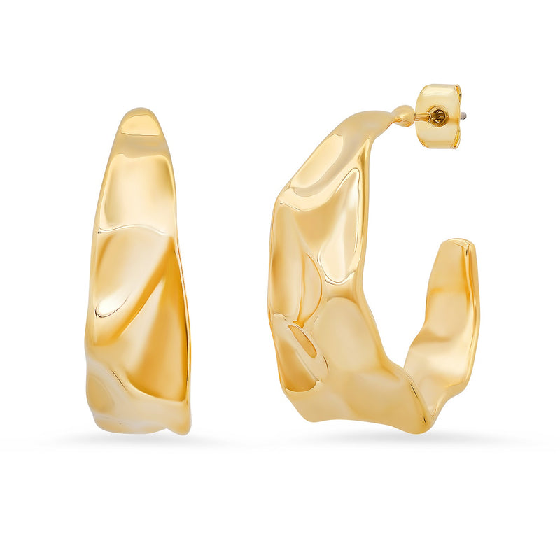 Tai Gold irregular brass hoop earrings - 34mm