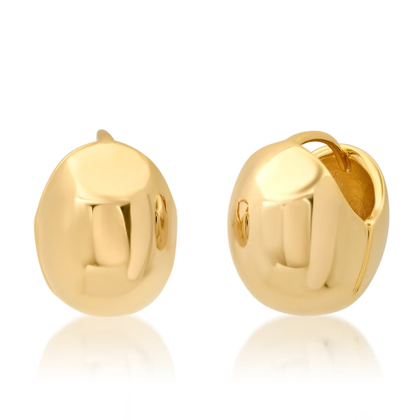 Tai Plain gold huggie earrings