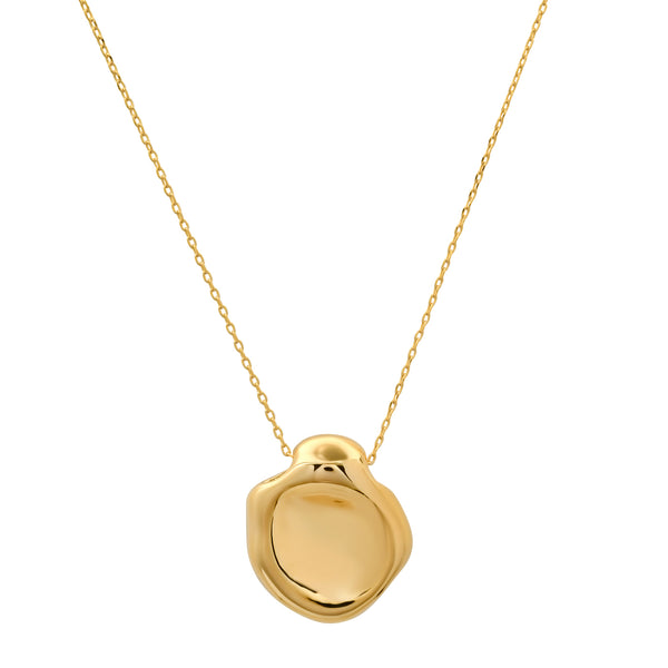 Tai Simple gold chain necklace with molten pendant