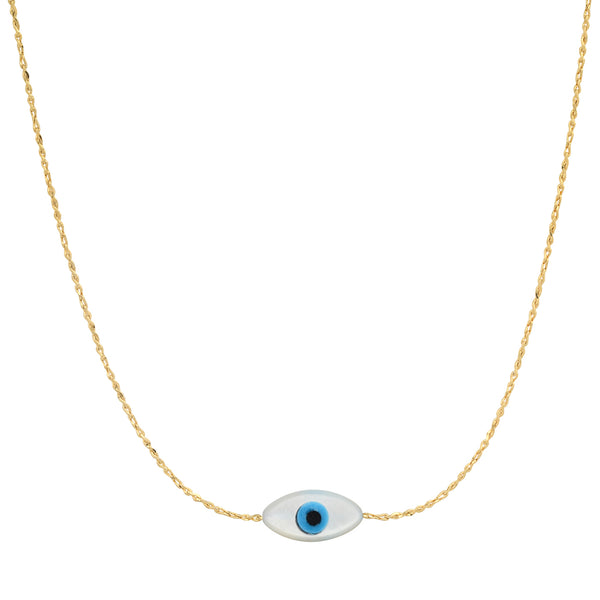 Tai Gold chain necklace with tear shaped glass eye