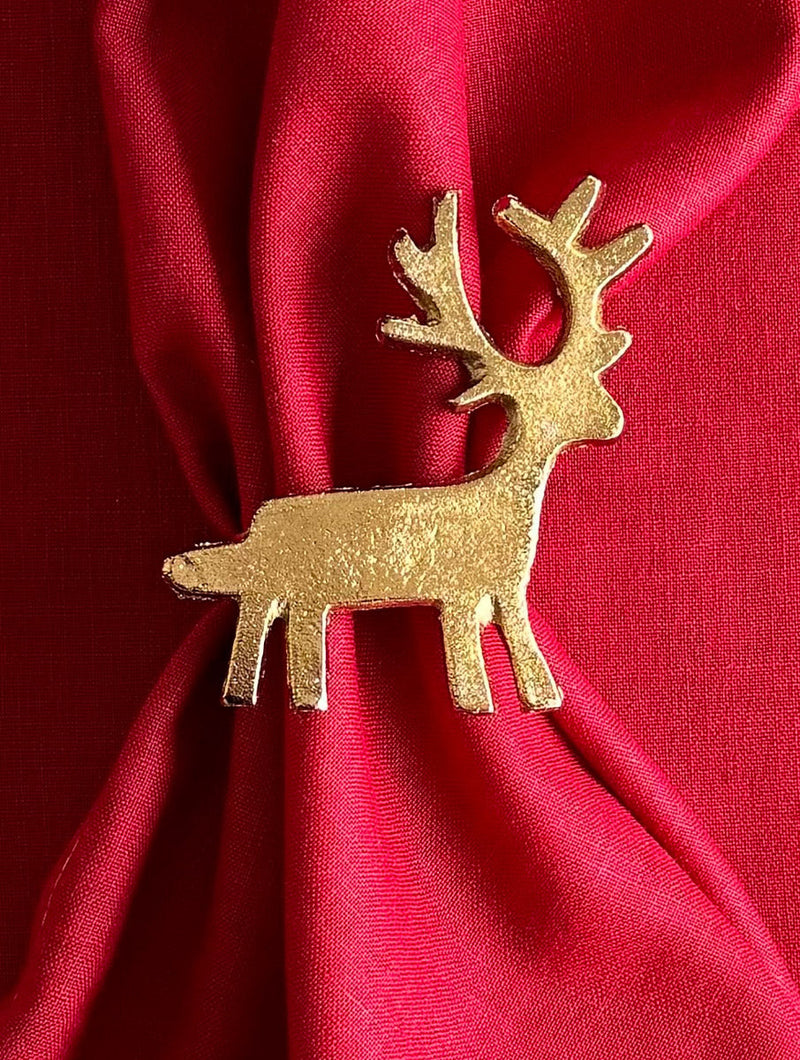 Casa Amarosa Christmas Napkin Ring - Reindeer, 2.8 x 2.8 Inches