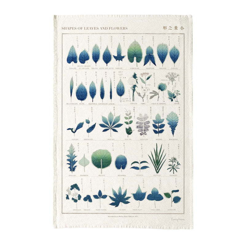 Roomytown Organic Cotton Tea Towel - Shapes of Leaves