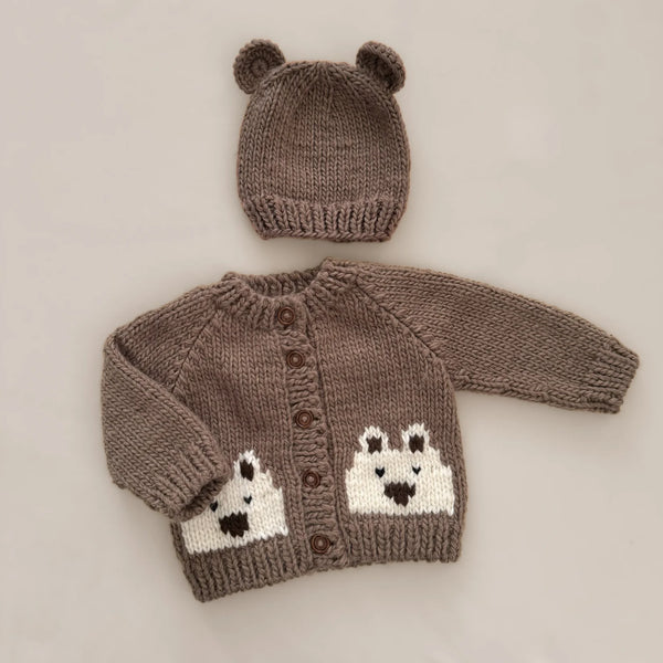 The Blueberry Hill Bear Cardigan, Tan