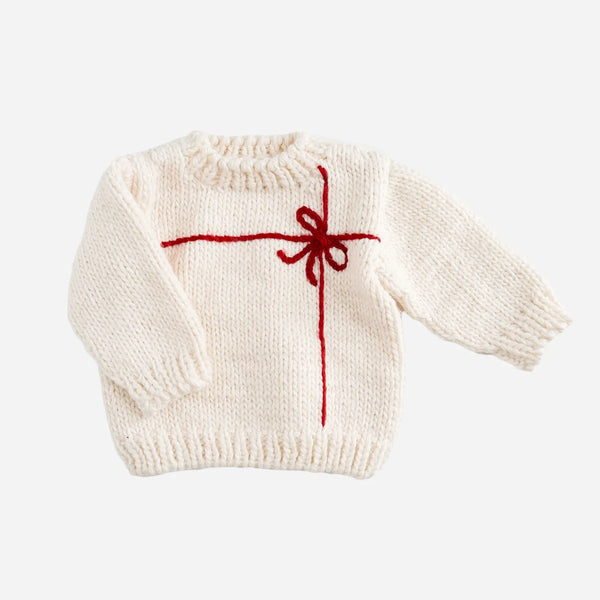 The Blueberry Hill Present Sweater, Cream/Red