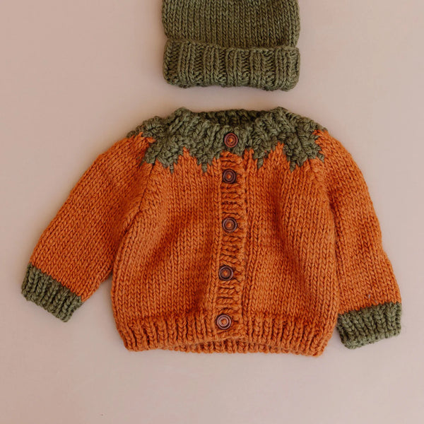 The Blueberry Hill Pumpkin Cardigan, Clay