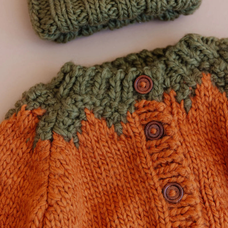 The Blueberry Hill Pumpkin Cardigan, Clay
