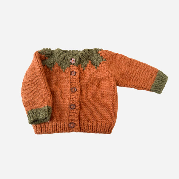 The Blueberry Hill Pumpkin Cardigan, Clay