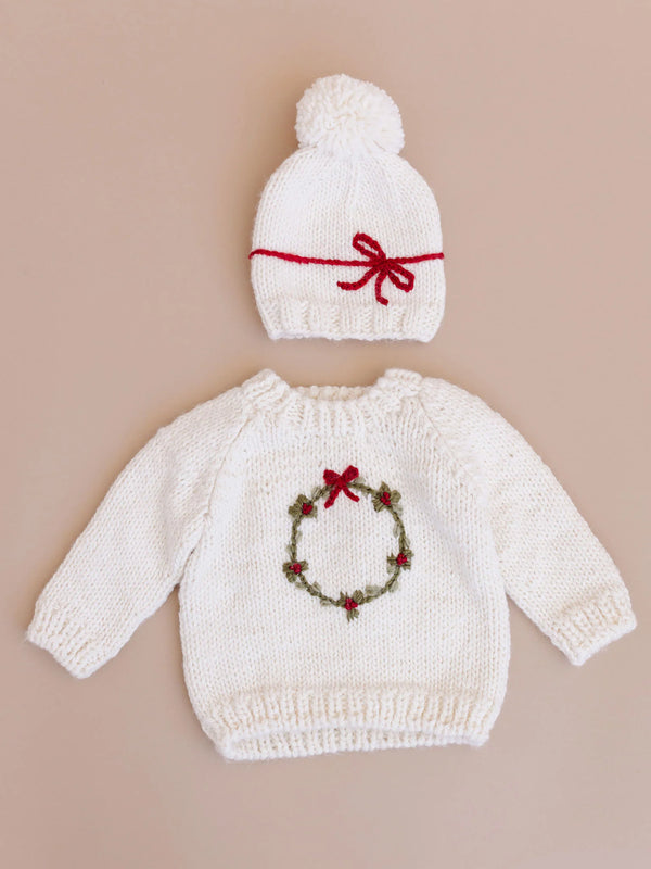 The Blueberry Hill Wreath Sweater Cream