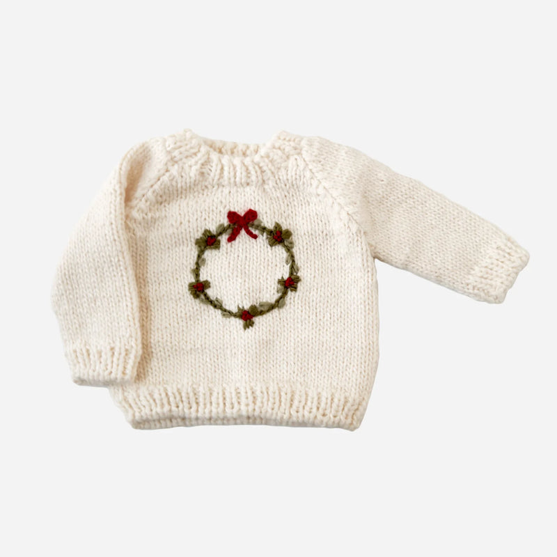 The Blueberry Hill Wreath Sweater Cream