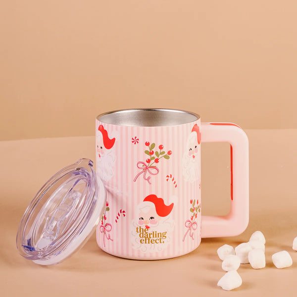 The Darling Effect 14 oz Insulated Mug-Holly Jolly Santa