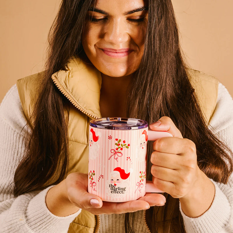 The Darling Effect 14 oz Insulated Mug-Holly Jolly Santa