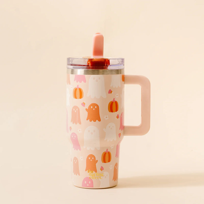 The Darling Effect 20 oz Lifestyle Flip Straw Tumbler- Ghost Party