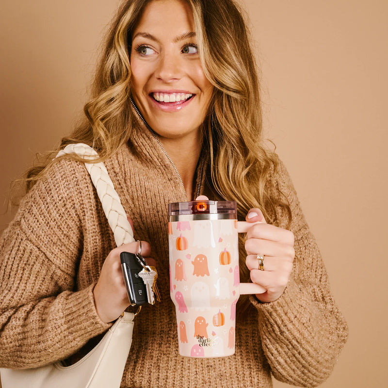The Darling Effect 20 oz Lifestyle Flip Straw Tumbler- Ghost Party