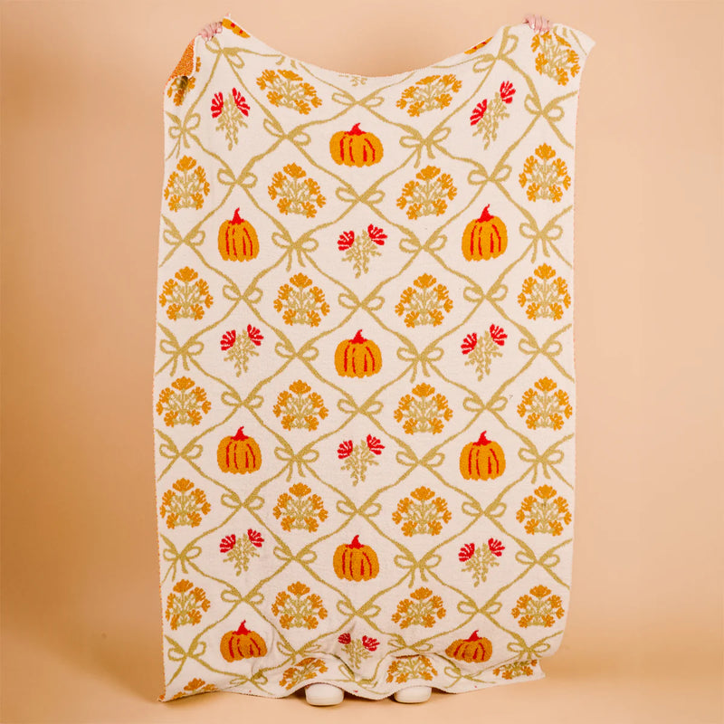 The Darling Effect Cozy Dreams Luxe Blanket- Patchwork Pumpkins