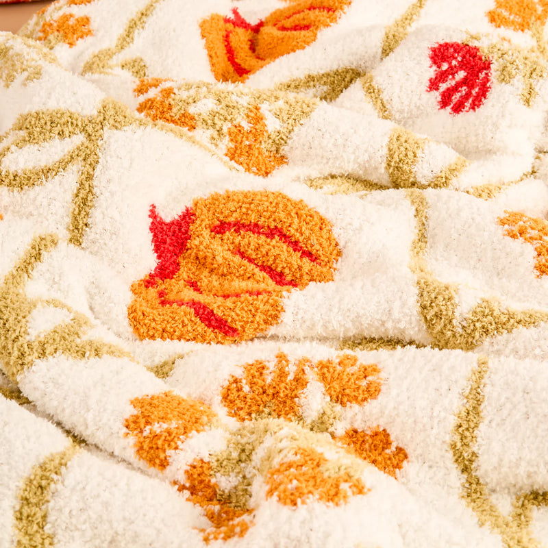 The Darling Effect Cozy Dreams Luxe Blanket- Patchwork Pumpkins