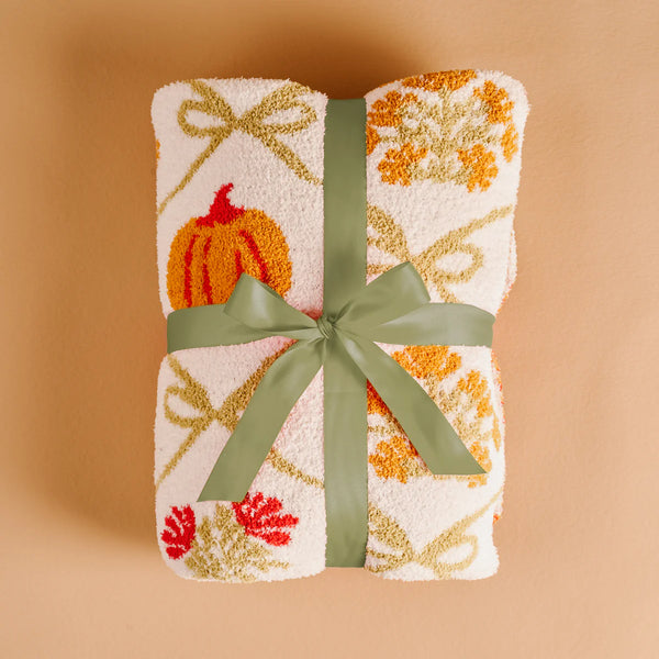 The Darling Effect Cozy Dreams Luxe Blanket- Patchwork Pumpkins