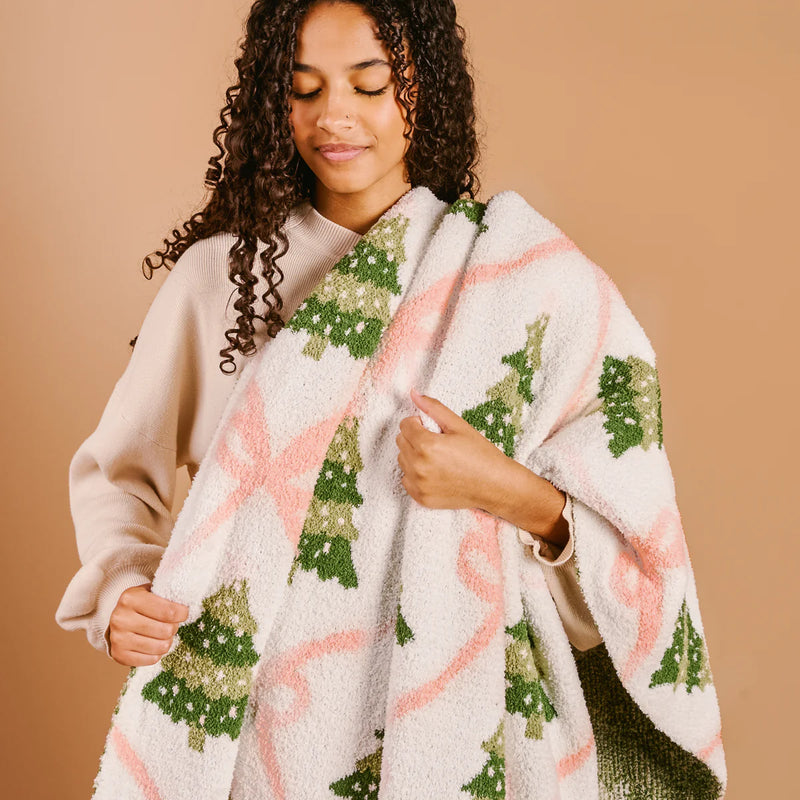 The Darling Effect Cozy Dreams Luxe Blanket- Twinkling Trees
