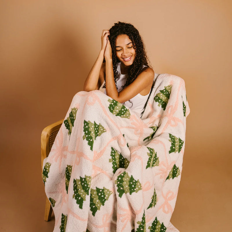 The Darling Effect Cozy Dreams Luxe Blanket- Twinkling Trees