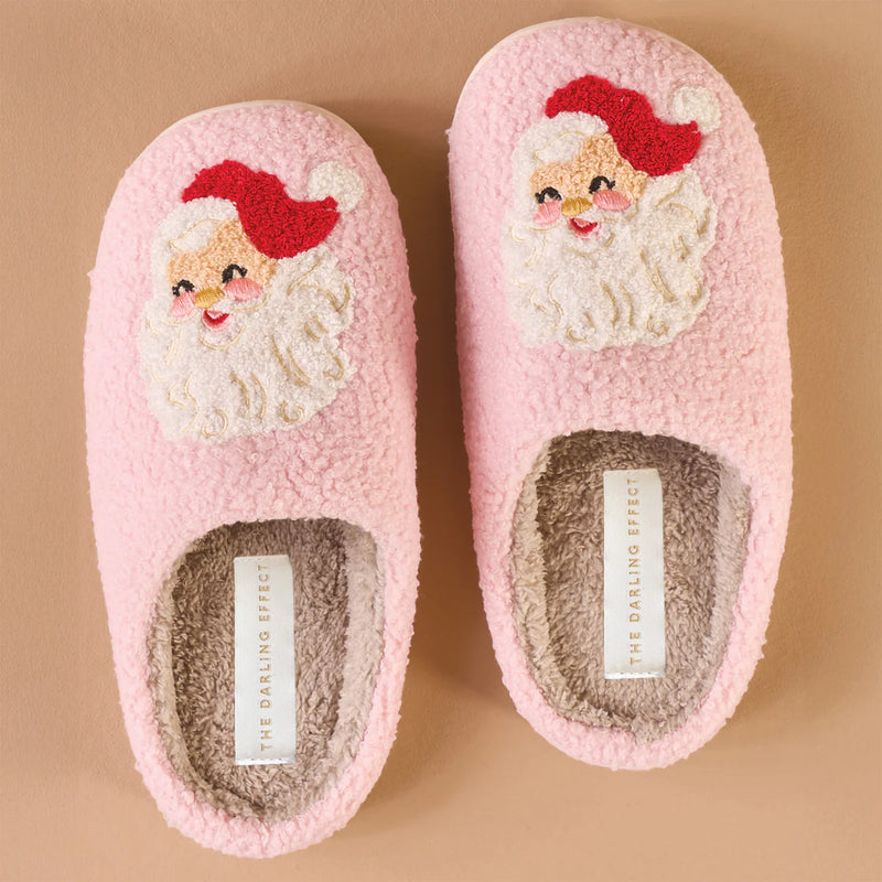 The Darling Effect Fuzzy Slippers-Santa