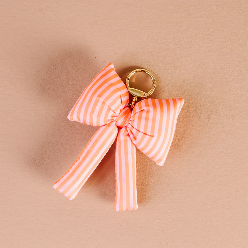 The Darling Effect Puffy Bow Bag Charm-Sherbet Stripes