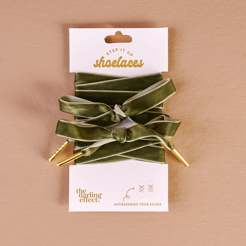 The Darling Effect Step It Up Shoelaces-Velvet Green